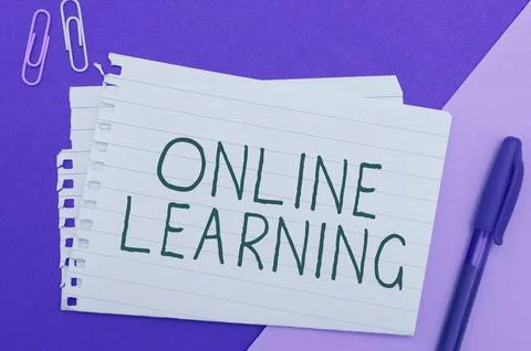 Writing displaying text Online Learning. Conceptual photo Larning with the 写真素材
