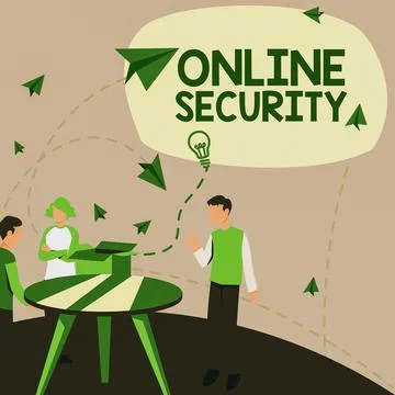 Writing displaying text Online Security. Business overview act of ensuring th イラスト素材