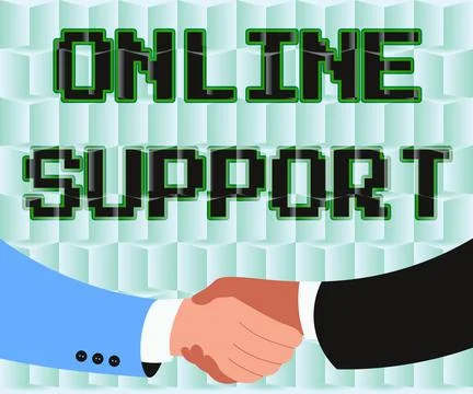 Writing displaying text Online Support. Business overview range of services Stock Illustration