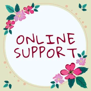Writing displaying text Online Support. Business showcase range of services Stock Illustration