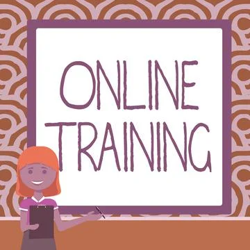Writing displaying text Online Training. Business overview Take the education 스톡 일러스트