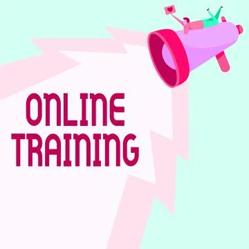 Writing displaying text Online Training. Business approach Computer based 스톡 일러스트