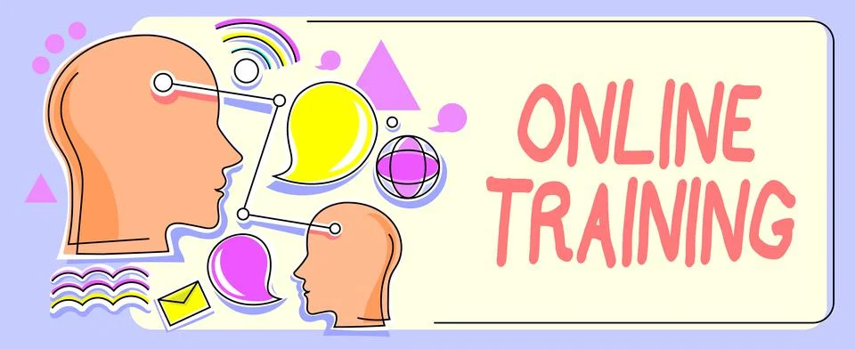 Writing displaying text Online Training. Word for Take the education program イラスト素材