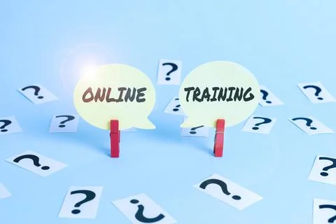Writing displaying text Online Training. Conceptual photo Take the education 写真素材