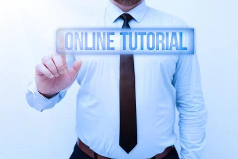 Writing displaying text Online Tutorial. Business showcase process of tutoring Fotos de archivo