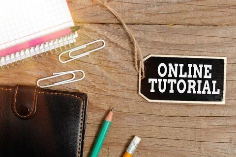 Writing displaying text Online Tutorial. Business concept process of tutoring in Foto stock