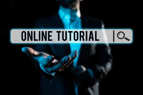 Writing displaying text Online Tutorial. Concept meaning process of tutoring in Stock Photos