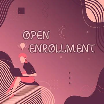Writing displaying text Open Enrollment. Conceptual photo policy of allowing Stock Illustration