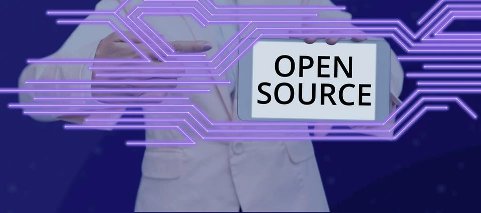 Writing displaying text Open Source. Business idea denoting software which Stockfoto's