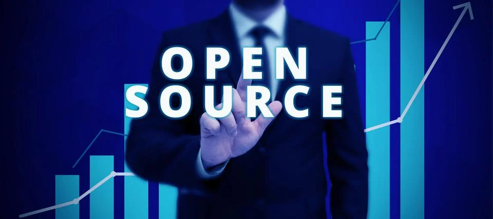 Writing displaying text Open Source. Business approach denoting software which Stockfoto's