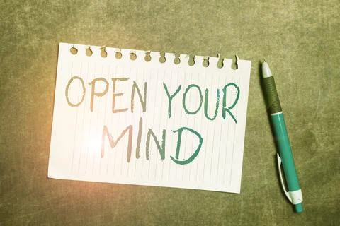 Writing displaying text Open Your Mind. Word for to be able to understand Stock Photos