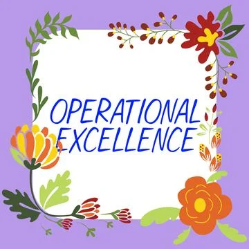Writing displaying text Operational Excellence. Business overview software that イラスト素材