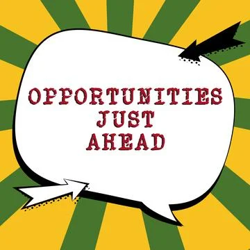Writing displaying text Opportunities Just Ahead. Business overview set of Stock Illustration