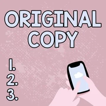 Writing displaying text Original Copy. Business showcase Main Script Unprinted Stock Illustration