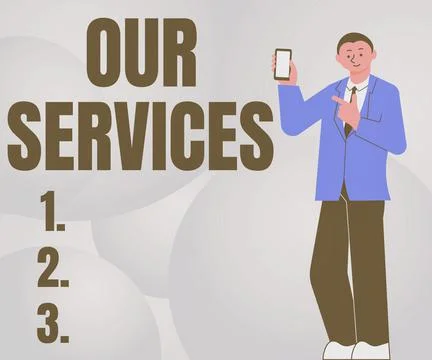 Writing displaying text Our Services. Concept meaning The occupation or function Stock Illustration