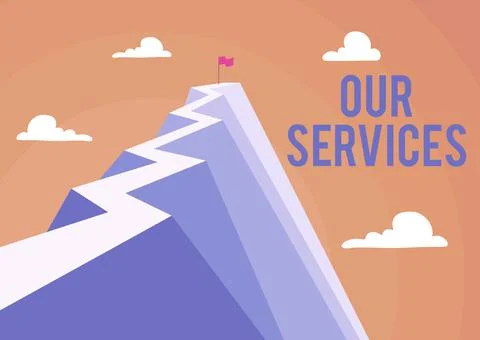 Writing displaying text Our Services. Word for The occupation or function of Stock Illustration
