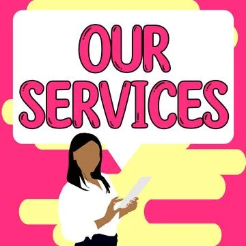 Writing displaying text Our Services. Word for The occupation or function of Stock Illustration