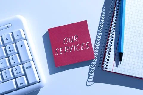 Writing displaying text Our Services. Word Written on The occupation or function Stock Photos