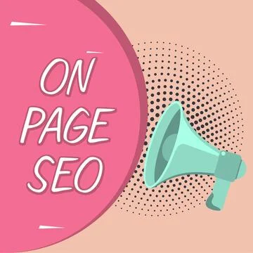 Writing displaying text On Page Seo. Business approach allow users to provision Stock Illustration