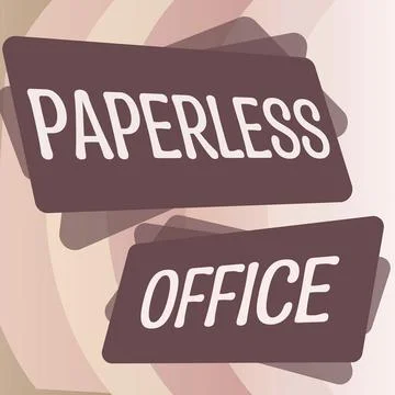 Writing displaying text Paperless Office. Business showcase the area in an Illustrazione stock