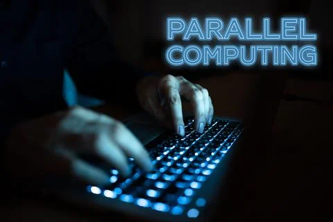 Writing displaying text Parallel Computing. Business idea simultaneous Stock Photos