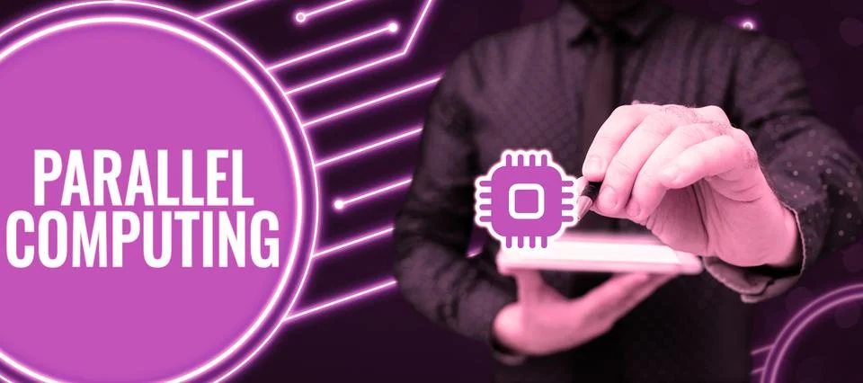 Writing displaying text Parallel Computing. Business concept simultaneous Stockfoto's