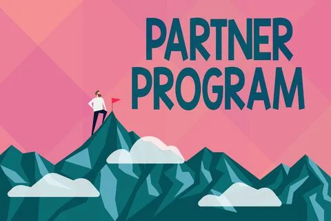 Writing displaying text Partner Program. Business concept business strategy Stock-Illustration