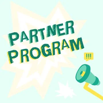 Writing displaying text Partner Program. Word for business strategy vendors use Stock-Illustration