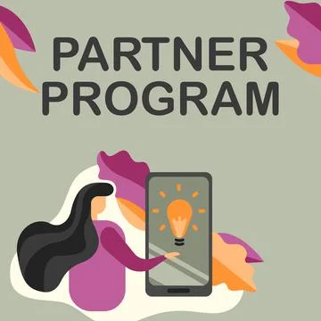 Writing displaying text Partner Program. Internet Concept business strategy Ilustración de archivo