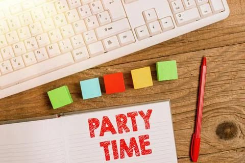 Writing displaying text Party Time. Business approach the right moment to 写真素材