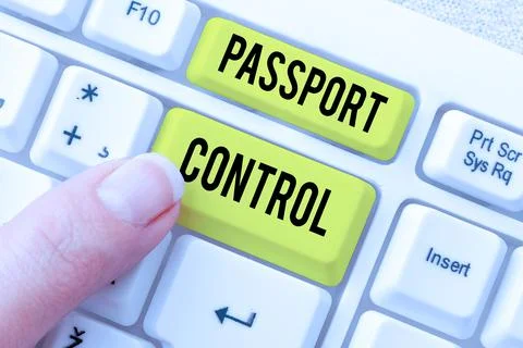 Writing displaying text Passport Control. Business concept authorized simulated Stockfoto's