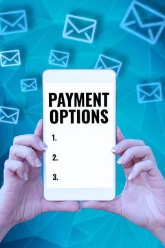 Writing displaying text Payment Options. Business concept ways that a customers Stock Photos