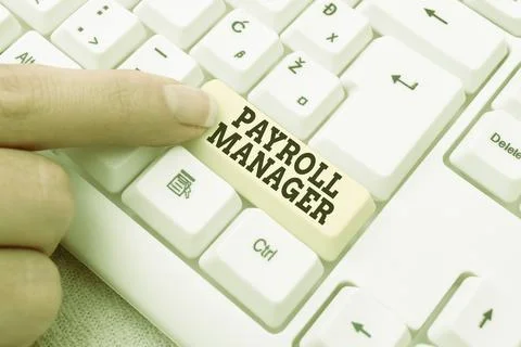 Writing displaying text Payroll Manager. Business concept Maintains payroll Stock Photos