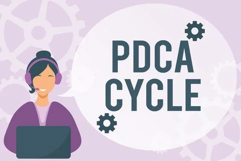 Writing displaying text Pdca Cycle. Business overview use to control and Stock Illustration