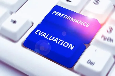 Writing displaying text Performance Evaluation. Concept meaning the development Stock Photos