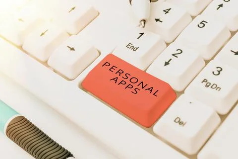 Writing displaying text Personal Apps. Business approach Organizer Online Cal Stock Photos