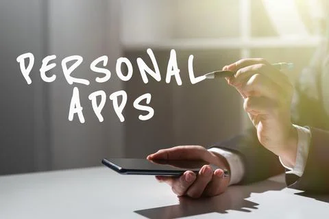 Writing displaying text Personal Apps. Business idea Organizer Online Calenda Stock Photos