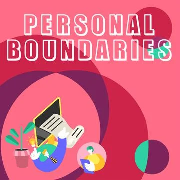 Writing displaying text Personal Boundaries. Business idea something that Stock Illustration
