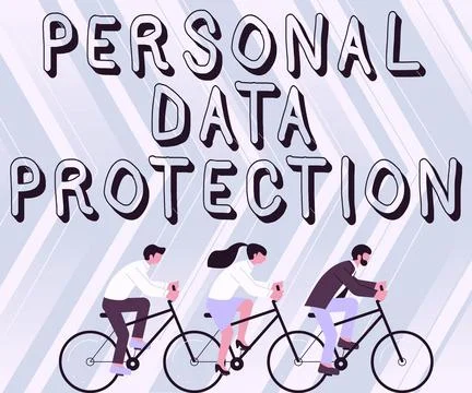 Writing displaying text Personal Data Protection. Business idea protecting and Stock Illustration