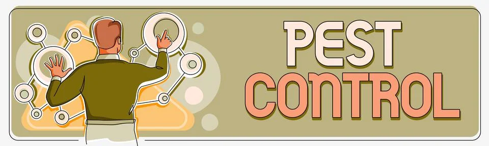 Writing displaying text Pest Control, Word for Killing destructive insects th Stock Illustration