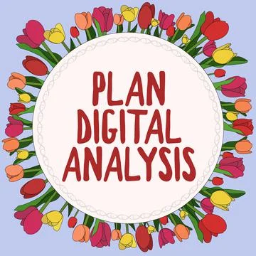 Writing displaying text Plan Digital Analysis. Business idea sales data and Illustrazione stock