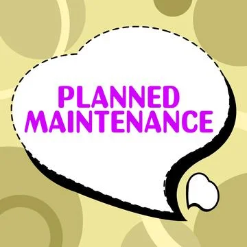 Writing displaying text Planned Maintenance. Business overview Check ups to be Ilustración de archivo