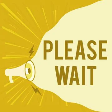 Writing displaying text Please Wait. Business overview to pause any implemented イラスト素材