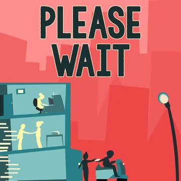 Writing displaying text Please Wait. Business approach to pause any implemented イラスト素材
