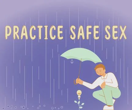 Writing displaying text Practice Safe Sex. Concept meaning intercourse in which Stock Illustration