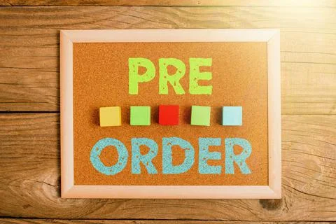 Writing displaying text Pre Order. Internet Concept an order for a product 스톡 사진