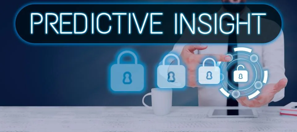Writing displaying text Predictive InsightProactive Fault Management System an 写真素材