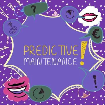 Writing displaying text Predictive Maintenance. Business overview Predict when Stockillustratie