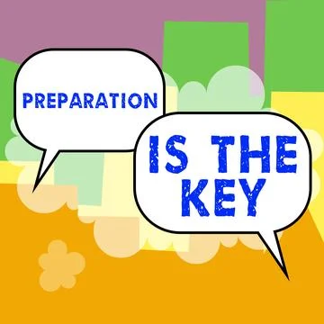 Writing displaying text Preparation Is The Key. Business idea action of making Stock Illustration