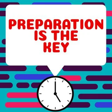 Writing displaying text Preparation Is The Key. Word Written on action of making Stock Illustration